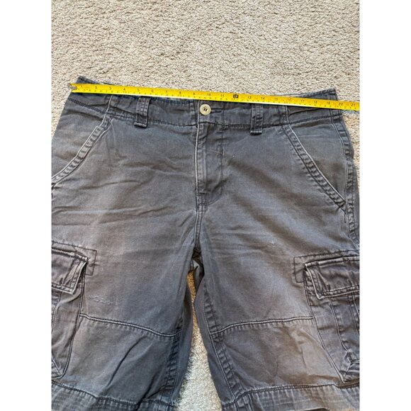 Y2K Cargo No Boundaries Mens Shorts Size 38 Gray Vintage Pockets Distressed Nobo - Picture 3 of 9